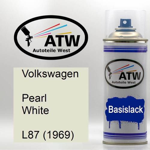 Volkswagen, Pearl White, L87 (1969): 400ml Sprühdose, von ATW Autoteile West.